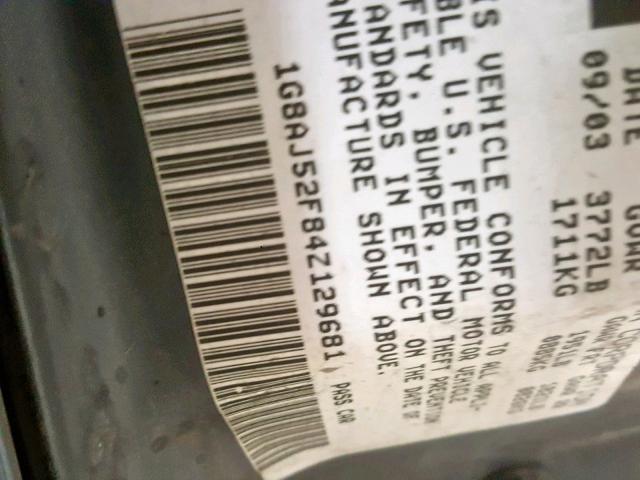 1G8AJ52F84Z129681 - 2004 SATURN ION LEVEL GRAY photo 10