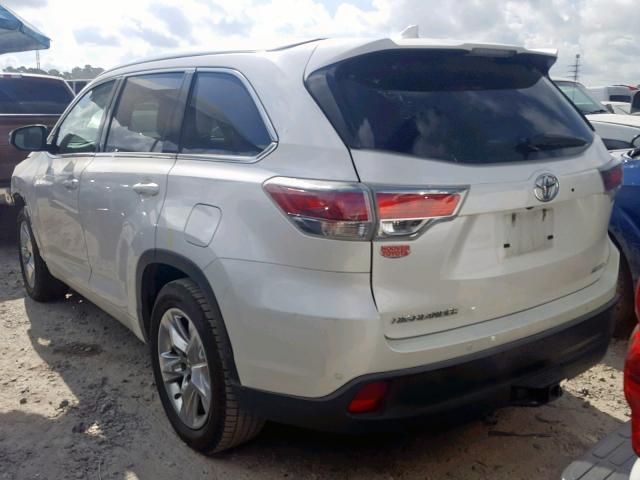 5TDYKRFH2FS057904 - 2015 TOYOTA HIGHLANDER WHITE photo 3