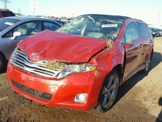 4T3ZK3BB1AU021325 - 2010 TOYOTA VENZA BASE RED photo 2