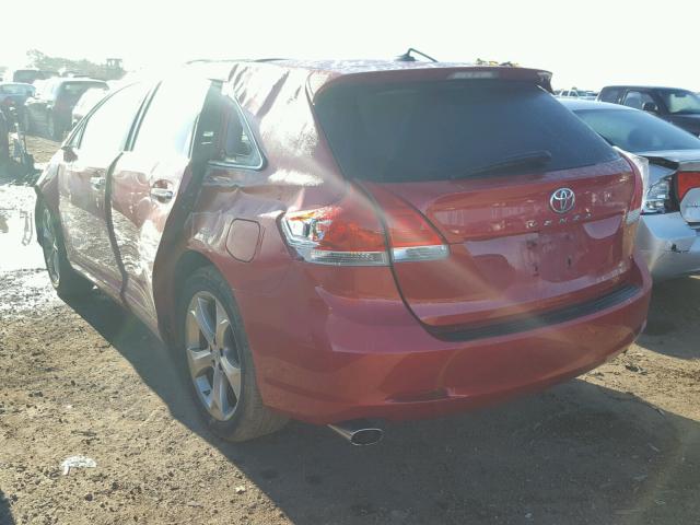 4T3ZK3BB1AU021325 - 2010 TOYOTA VENZA BASE RED photo 3