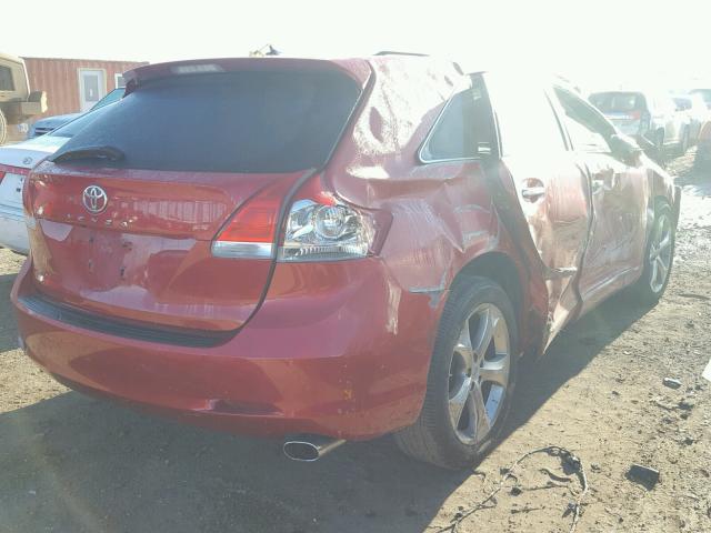 4T3ZK3BB1AU021325 - 2010 TOYOTA VENZA BASE RED photo 4