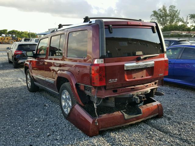 1J8HG58288C142813 - 2008 JEEP COMMANDER RED photo 3