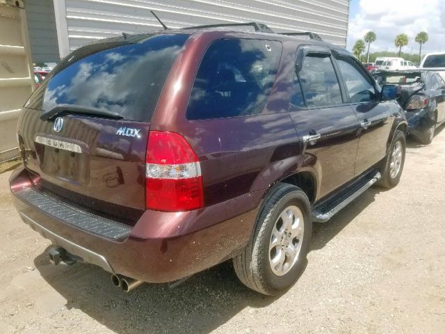 2HNYD18631H510470 - 2001 ACURA MDX TOURIN BURGUNDY photo 4