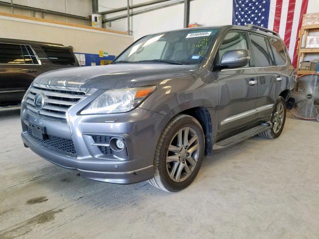 JTJHY7AX2D4126954 - 2013 LEXUS LX 570 GRAY photo 2