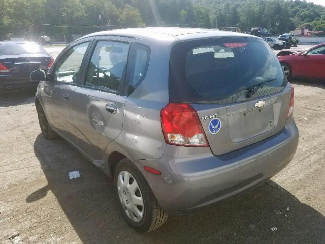 KL1TD66667B710378 - 2007 CHEVROLET AVEO BASE GRAY photo 3