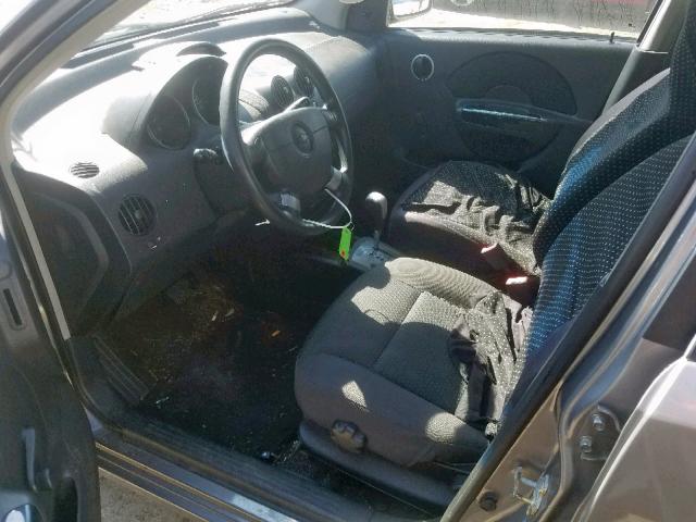 KL1TD66667B710378 - 2007 CHEVROLET AVEO BASE GRAY photo 5