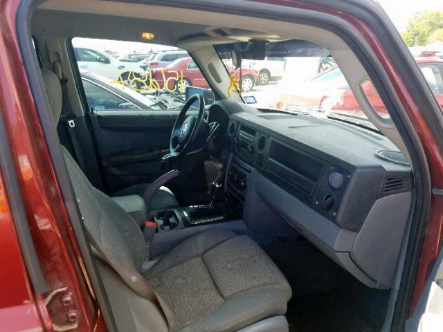 1J8HH48K47C587569 - 2007 JEEP COMMANDER MAROON photo 5