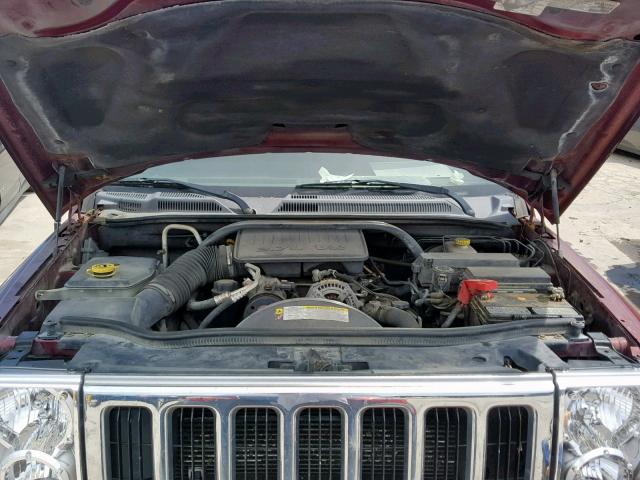 1J8HH48K47C587569 - 2007 JEEP COMMANDER MAROON photo 7
