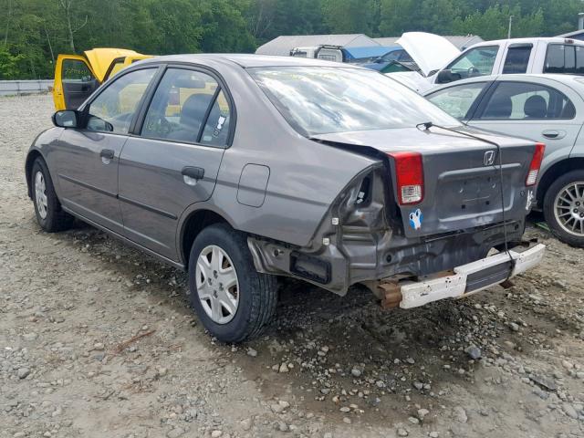 2HGES16385H594316 - 2005 HONDA CIVIC DX V GRAY photo 3