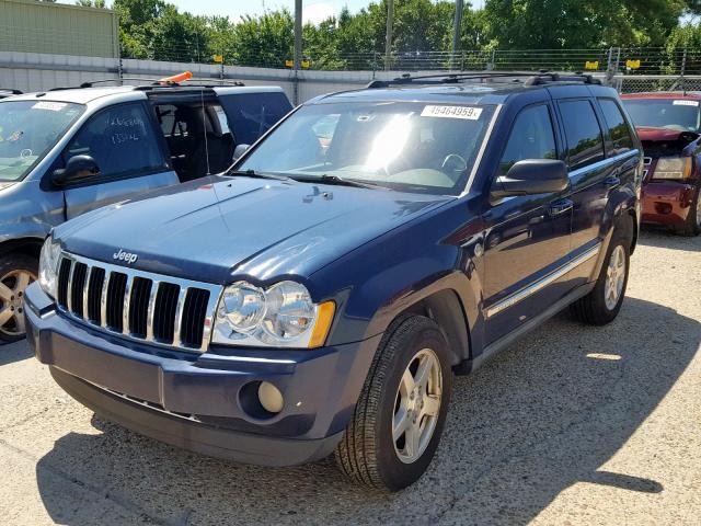 1J8HR58215C645492 - 2005 JEEP GRAND CHER BLUE photo 2