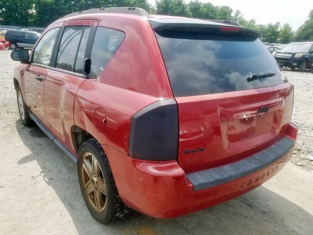 1J8FF47W27D123305 - 2007 JEEP COMPASS RED photo 3