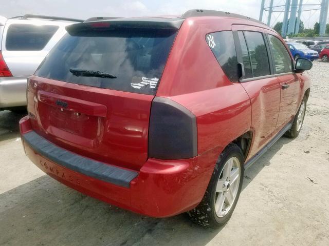 1J8FF47W27D123305 - 2007 JEEP COMPASS RED photo 4