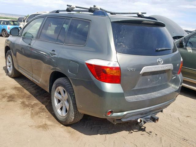 JTEES41A882001567 - 2008 TOYOTA HIGHLANDER GREEN photo 3