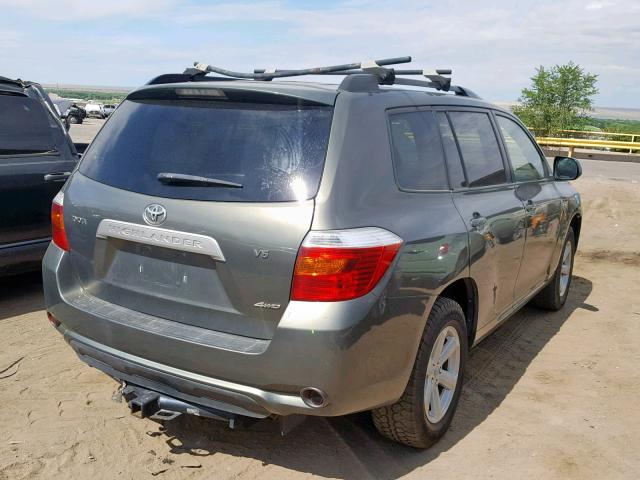 JTEES41A882001567 - 2008 TOYOTA HIGHLANDER GREEN photo 4