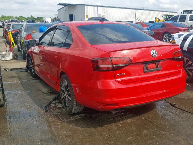 3VWD17AJ9GM230896 - 2016 VOLKSWAGEN JETTA SPOR RED photo 3