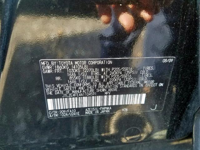 JTLZE4FE4A1104591 - 2010 TOYOTA SCION XB Қара фото 10