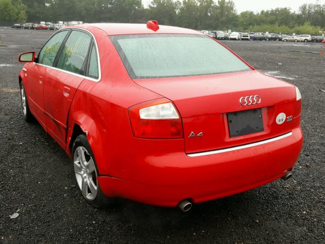 WAULT68E04A166975 - 2004 AUDI A4 3.0 QUA RED photo 3