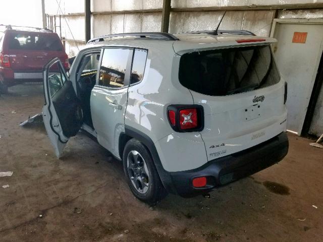 ZACCJBAB5HPF96833 - 2017 JEEP RENEGADE S თეთრი ფოტო 3