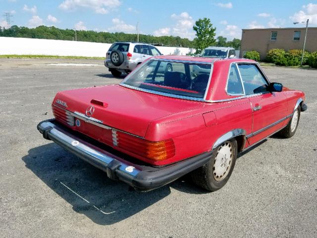 WDBBA48D2JA082277 - 1988 MERCEDES-BENZ 560 SL RED photo 4