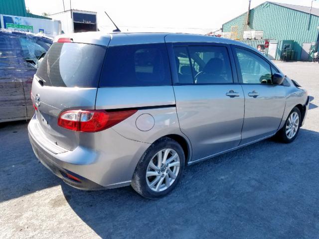 JM1CW2CL1E0165219 - 2014 MAZDA 5 TOURING SILVER photo 4