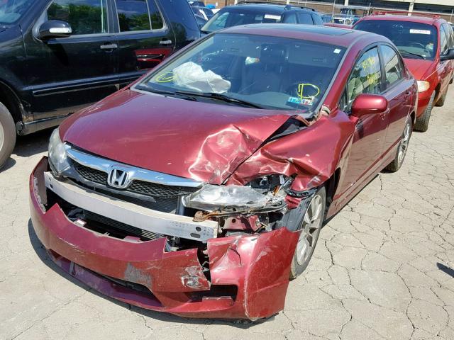 2HGFA1F93AH525670 - 2010 HONDA CIVIC EXL 勃艮第红 照片 2