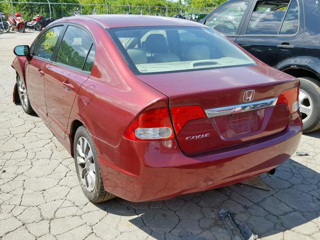 2HGFA1F93AH525670 - 2010 HONDA CIVIC EXL 勃艮第红 照片 3