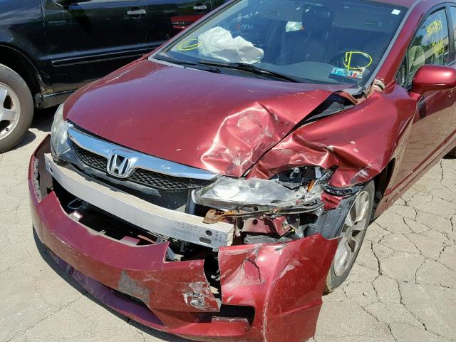2HGFA1F93AH525670 - 2010 HONDA CIVIC EXL 勃艮第红 照片 9