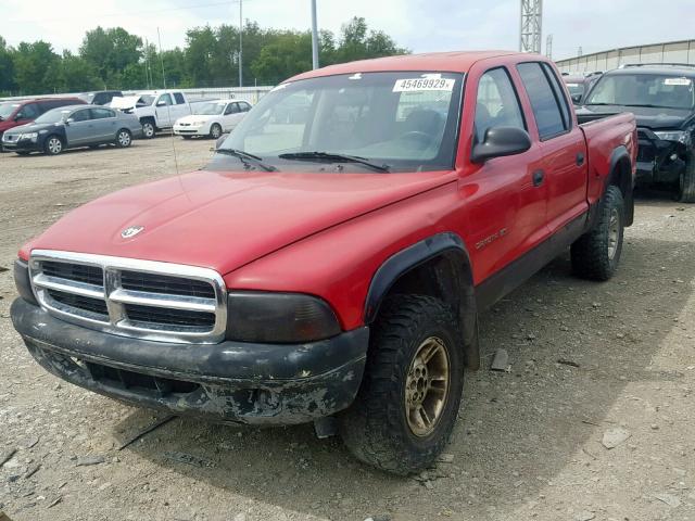 1B7HG2AN31S237057 - 2001 DODGE DAKOTA QUA RED photo 2