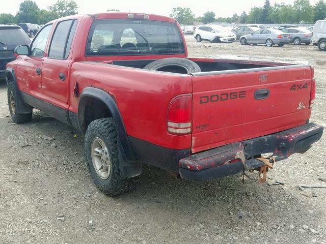 1B7HG2AN31S237057 - 2001 DODGE DAKOTA QUA RED photo 3