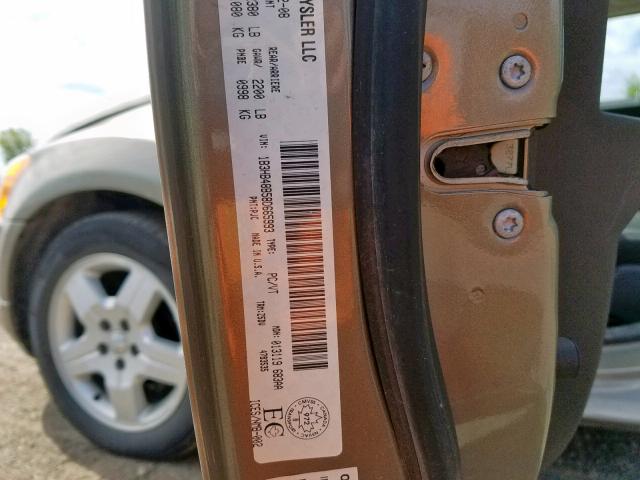 1B3HB48B58D665993 - 2008 DODGE CALIBER SX BEIGE photo 10