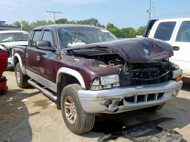 1D7HG48N64S739900 - 2004 DODGE DAKOTA QUA MAROON photo 1