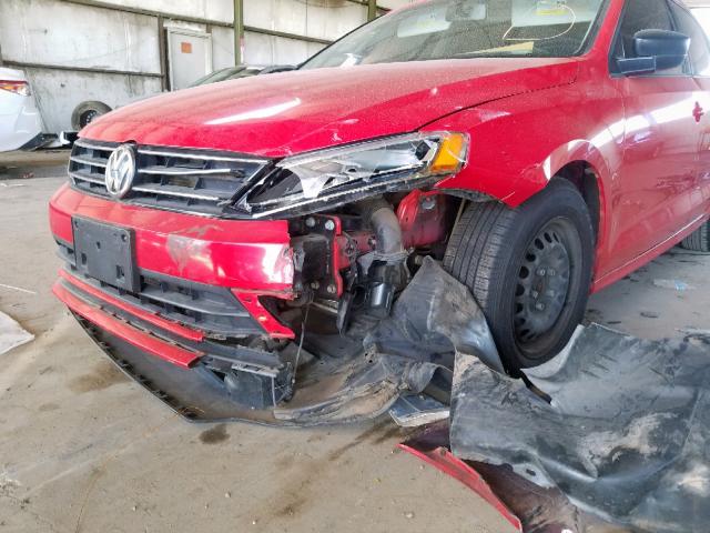 3VW2K7AJ8FM262774 - 2015 VOLKSWAGEN JETTA BASE RED photo 9