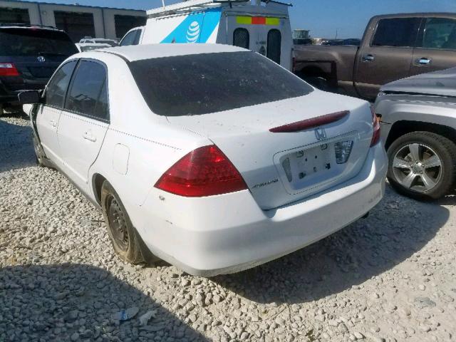 3HGCM56477G707094 - 2007 HONDA ACCORD LX WHITE photo 3