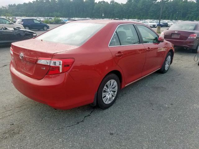 4T4BF1FK4CR240401 - 2012 TOYOTA CAMRY BASE RED photo 4