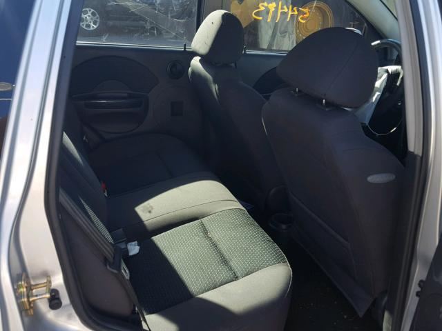 KL1TD66676B554804 - 2006 CHEVROLET AVEO BASE Gümüş foto 6