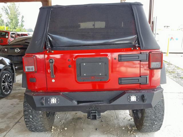 1J4FA24177L202021 - 2007 JEEP WRANGLER X RED photo 6