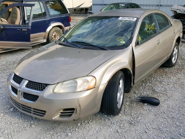 1B3EL46X54N205199 - 2004 DODGE STRATUS SX GOLD photo 2