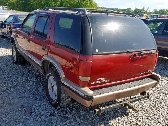 1GNDT13W8T2180178 - 1996 CHEVROLET BLAZER RED photo 3