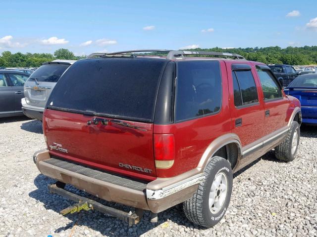 1GNDT13W8T2180178 - 1996 CHEVROLET BLAZER RED photo 4