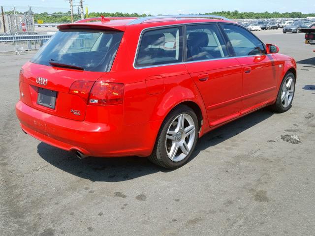 WAUKF78E68A028498 - 2008 AUDI A4 2.0T AV RED photo 4