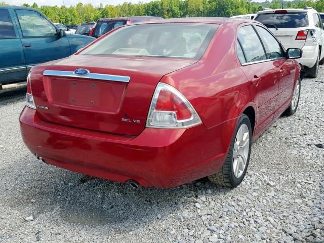 3FAFP08126R198274 - 2006 FORD FUSION SEL RED photo 4