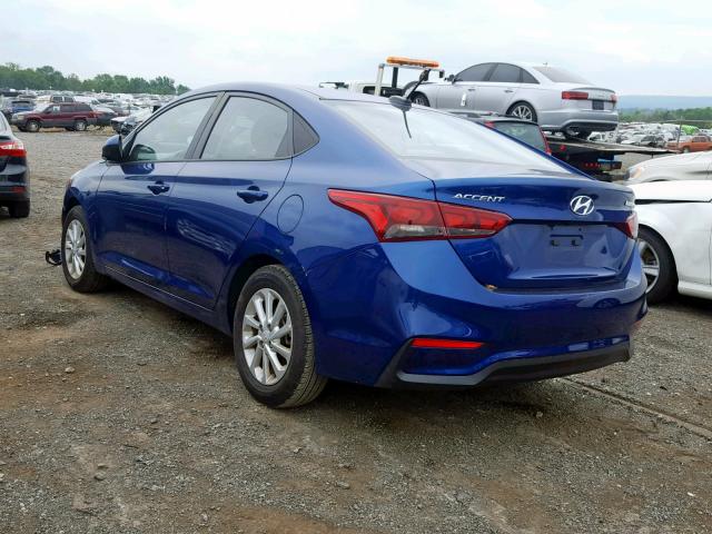 3KPC24A30JE017526 - 2018 HYUNDAI ACCENT SE BLUE photo 3