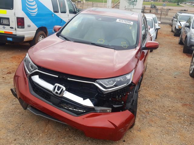 2HKRW1H82JH518668 - 2018 HONDA CR-V EXL BURGUNDY photo 2