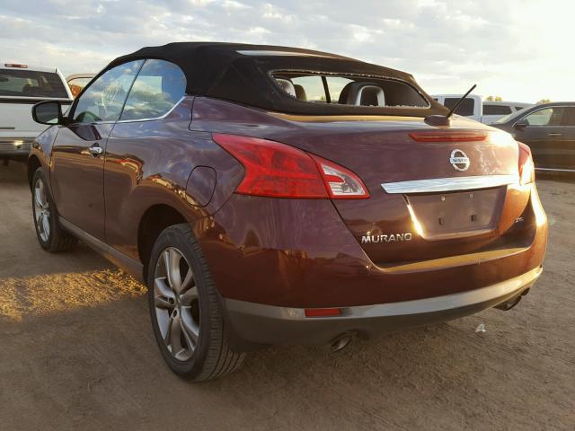 JN8AZ1FY3BW003668 - 2011 NISSAN MURANO CRO BURGUNDY photo 3