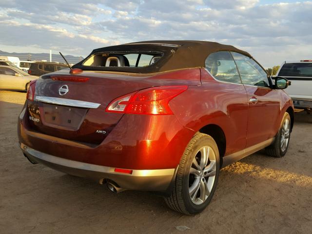 JN8AZ1FY3BW003668 - 2011 NISSAN MURANO CRO BURGUNDY photo 4