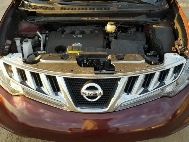 JN8AZ1FY3BW003668 - 2011 NISSAN MURANO CRO BURGUNDY photo 7