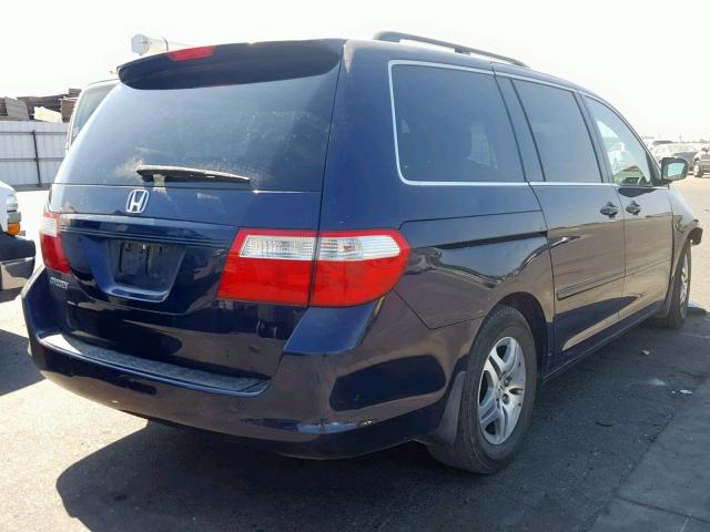 5FNRL38747B000452 - 2007 HONDA ODYSSEY EX BLUE photo 4