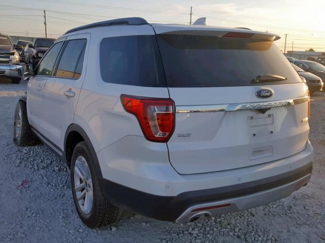 1FM5K7DH3HGA69093 - 2017 FORD EXPLORER X WHITE photo 3