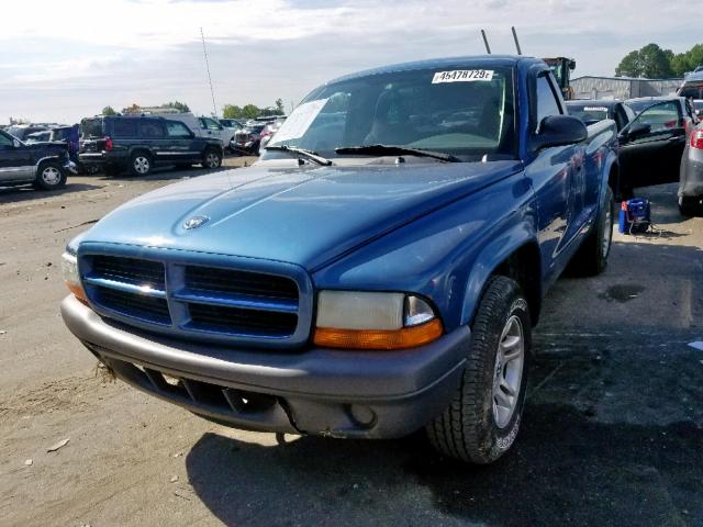 1D7FL16X43S200387 - 2003 DODGE DAKOTA SXT BLUE photo 2