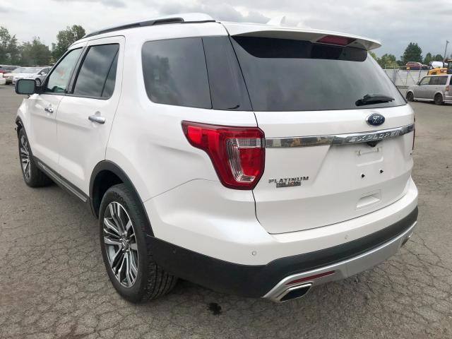 1FM5K8HT4HGD88247 - 2017 FORD EXPLORER P WHITE photo 3